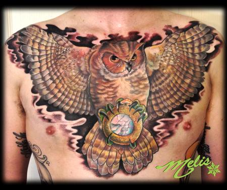 Tattoos - owl chest - 71242